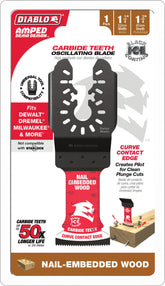 Diablo Tools DOU125CW 1-1/4in AMPED Carbide Teeth Oscillating Blade for Nail-Embedded Wood